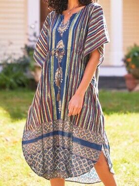 April Cornell Lapis Stone Caftan Size XL/XXL NWT